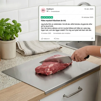 Nordstål – Hygienisk Skärbräda i Rostfritt Stål