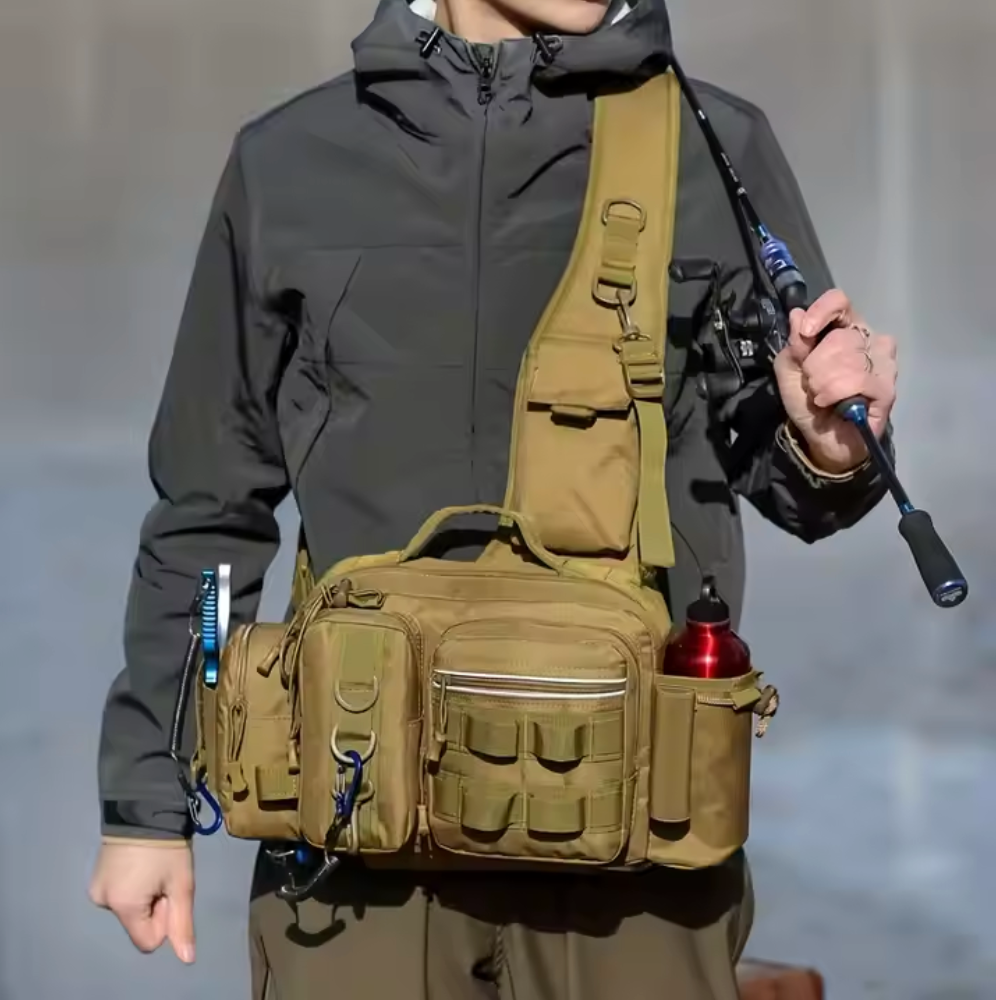 Kompakt Fiskeutrustningsväska – Bärbar Fisketaske för Fiskespön och Tillbehör