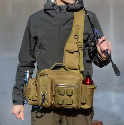 Kompakt Fiskeutrustningsväska – Bärbar Fisketaske för Fiskespön och Tillbehör