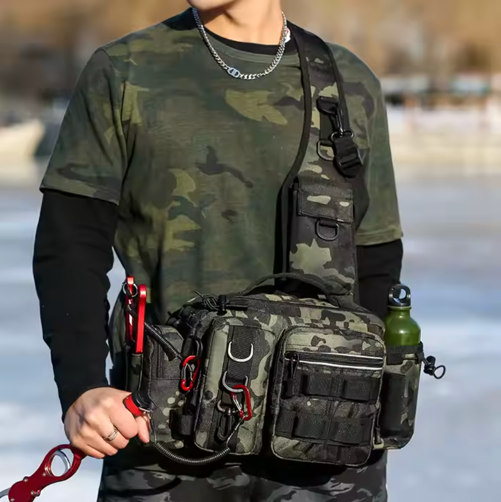 Kompakt Fiskeutrustningsväska – Bärbar Fisketaske för Fiskespön och Tillbehör