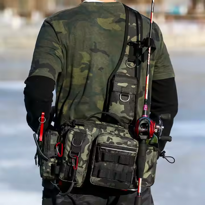 Kompakt Fiskeutrustningsväska – Bärbar Fisketaske för Fiskespön och Tillbehör