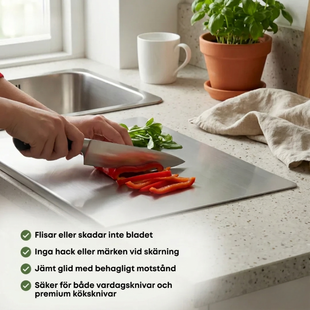 Nordstål – Hygienisk Skärbräda i Rostfritt Stål