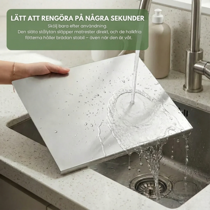 Nordstål – Hygienisk Skärbräda i Rostfritt Stål