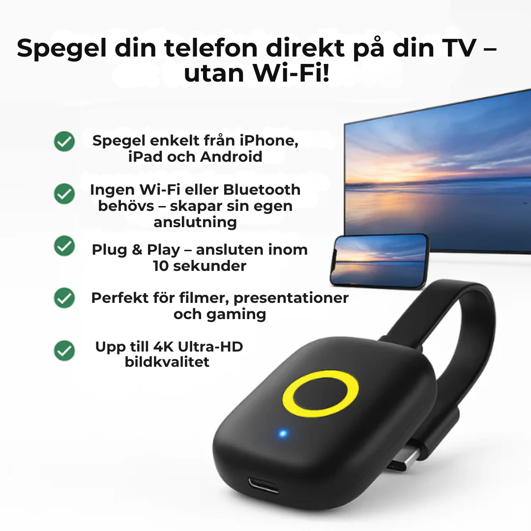 SpegelVän™ – Trådlös Skärmspegling till TV