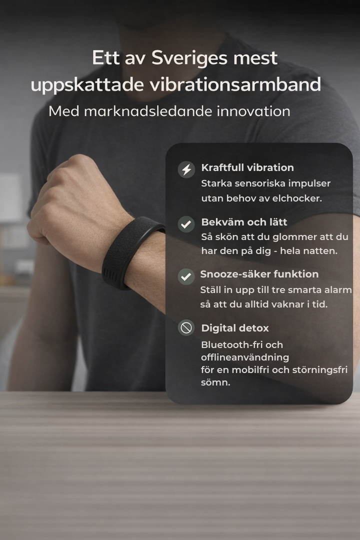 VibeVäck™ – Tyst Vibrationslarm för Lugnt Uppvaknande