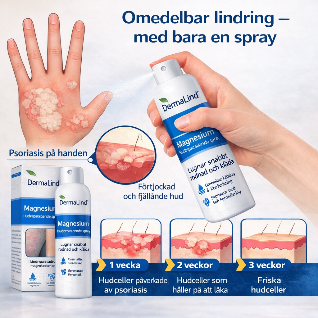 DermaLind™ – Magnesium hudreparerande spray för känslig och irriterad hud