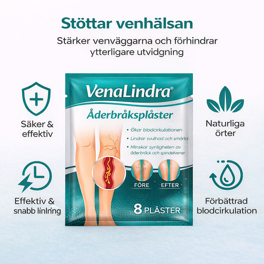 VenaLindra™ – Mikronålsplåster för stöd av vener och lindring av tunga ben