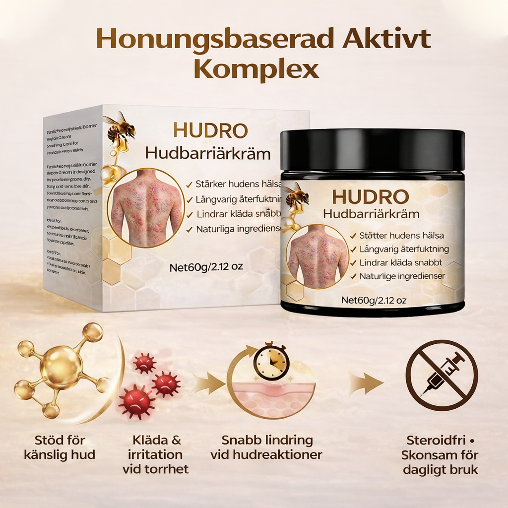 HudRo™ – Återuppbyggande Hudbarriärkräm för Torr och Känslig Hud