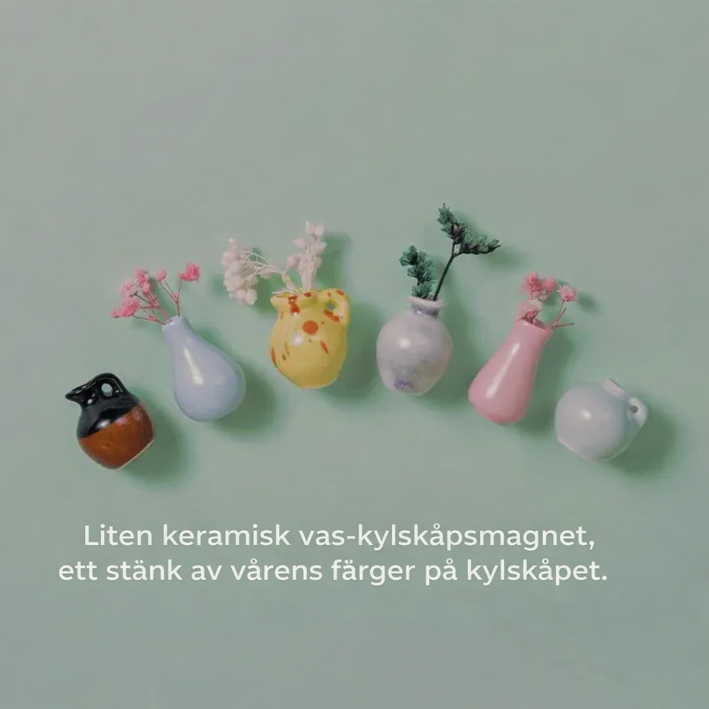 Minivasmagnet™ – Dekorativa Keramikmagneter för Hemmet (Set med 8)