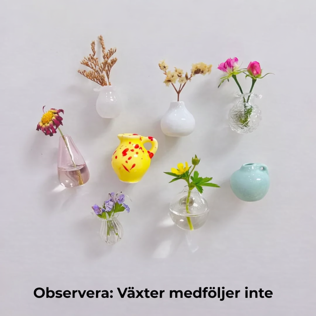 Minivasmagnet™ – Dekorativa Keramikmagneter för Hemmet (Set med 8)
