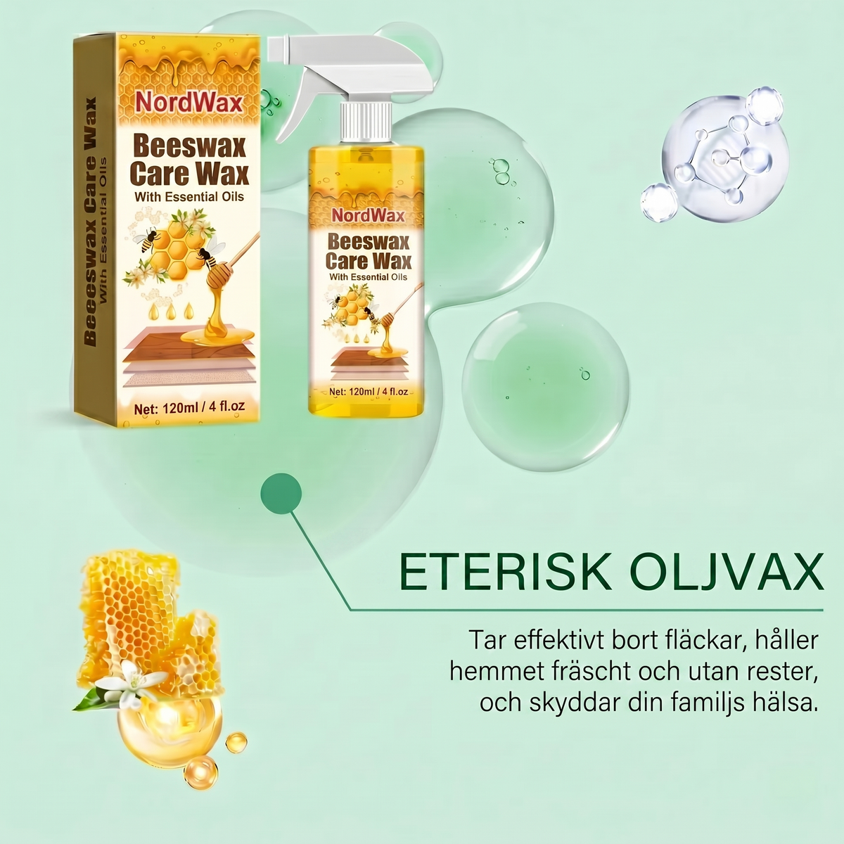 NordWax™ - Allt-i-ett bivaxspray för trävård