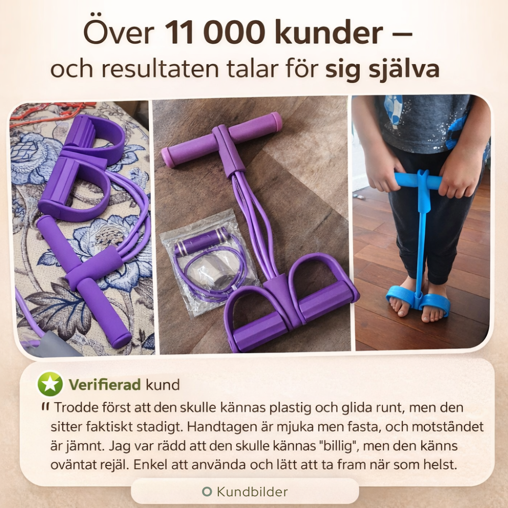 Multifunktionellt Träningsband – Motståndsband för Helkroppsträning med Fotpedal