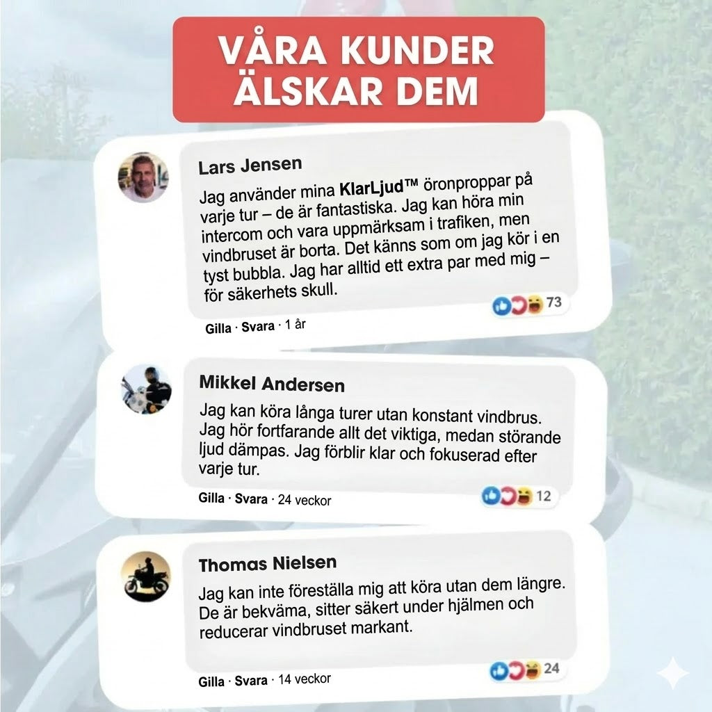 KlarLjud™ – Smarta Brusreducerande MC-Öronproppar