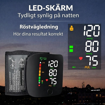 KlarPuls™ | Säker kontroll över ditt blodtryck – blodtrycksmätare för handleden